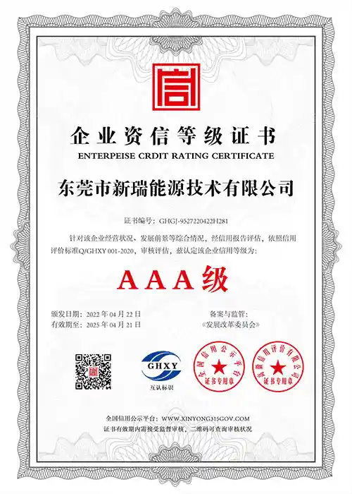 企业资信等级证书